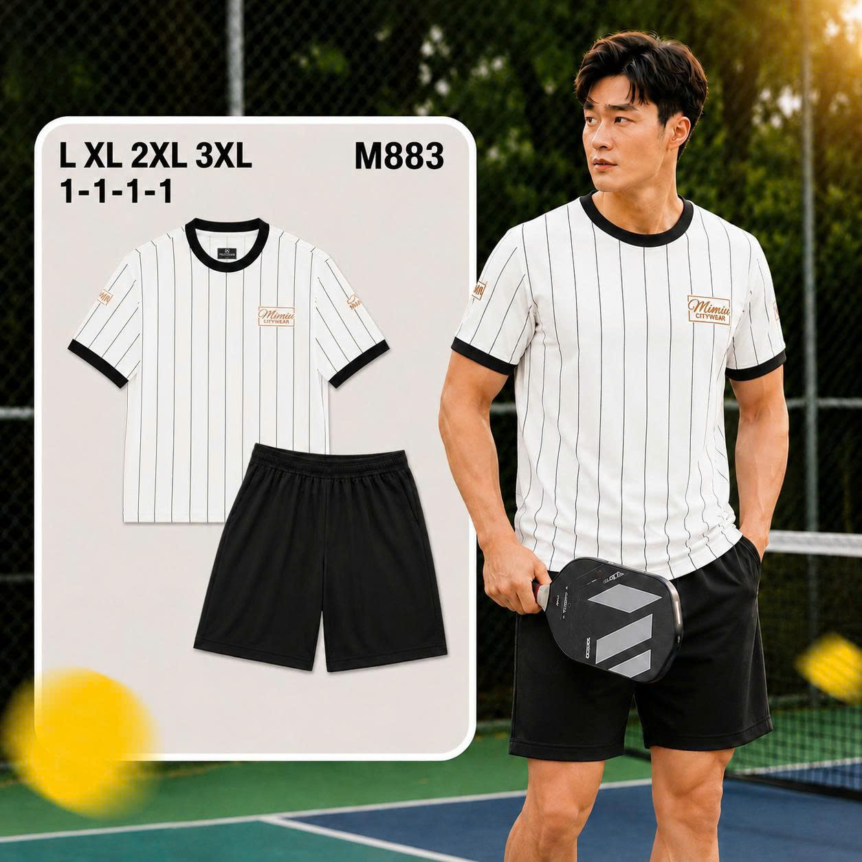 Bộ tròn nam giá sỉ (áo cổ tròn + quần short)