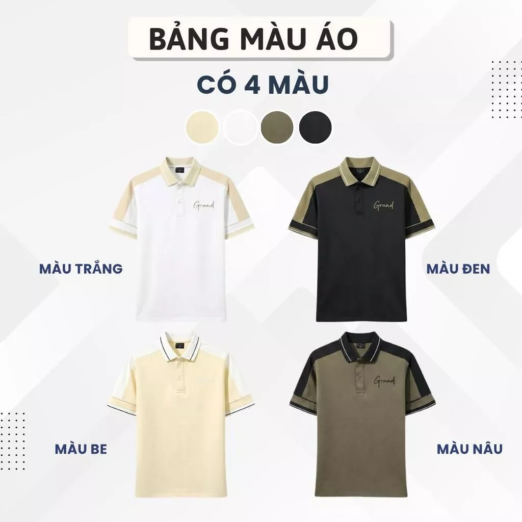 Áo Polo Thêu Chữ Grand